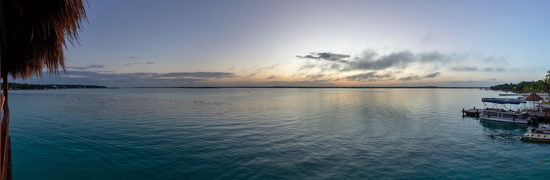 Laguna de Bacalar panorama at dawn