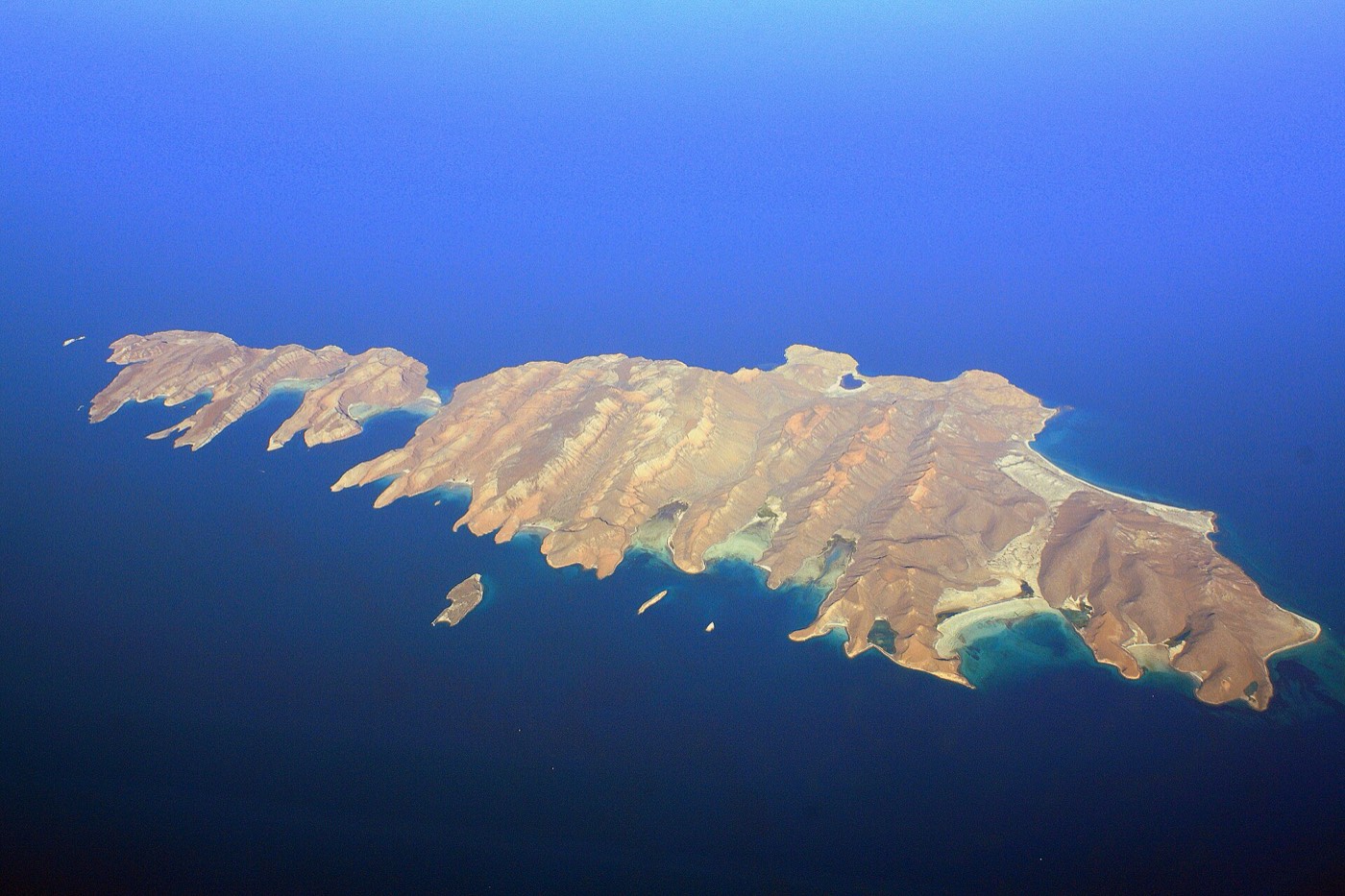 Aerial view of Isla Espíritu Santo, Baja California Sur